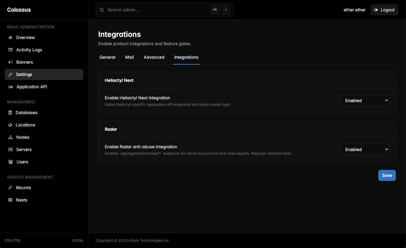 colossus 16 interface